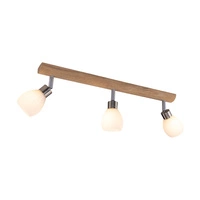 Kira Ceiling Lamp Incl. 3xG9 LED 300lm 2700K 3W Oiled Oak/Satin Metal/White Glass 2037417320993