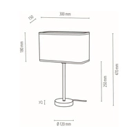 Lampa stołowa Cadre 1xE27 maks. 25W chromowany metal/przezroczysty kabel PVC/kabel z białej tkaniny 93920128
