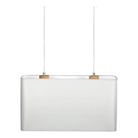 Lampa Wisząca Cadre 2xE27 Max.40W Dąb Olejowany/Przezroczysty Kabel PCV/Abażur z szarej tkaniny 872020274