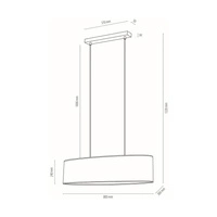 Lampa Wisząca Espacio 2xE27 Max.40W Dąb Olejowany/Przezroczysty Kabel PCV/Tapeta Wielobarwna 17480274