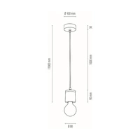 Cesar Pendant Lamp 1xE27 Max.60W Oiled Oak/Black/Grey 1899174