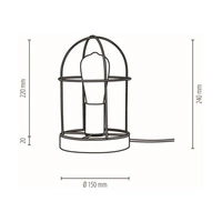 Lampa Stołowa Netuno 1xE27 Max.25W Bejcowana Sosna Szara/Czarny Metal/Srebrny Metal 88759157
