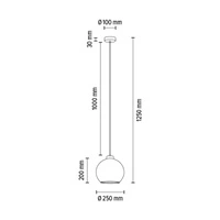 Lampa Wisząca Laguna 1xE27 Max.60W Czarny Metal/Przezroczysty Kabel PCV/Szkło Dymne 18620104