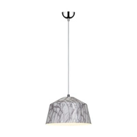 Natura Lampa Wisząca 1xE27 Max.60W Chromowany Metal/Biały Kabel PCV/Szary-Biały Metal 9802128