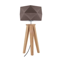 Lampa stołowa Finja 1xE27 maks. 60W Dąb olejowany/Antracytowy kabel z tkaniny/Klosz z brązowej tkaniny 6833174
