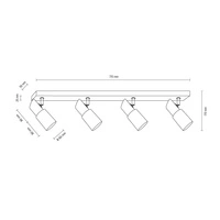 Birgit Ceiling Lamp 4xE14 Max.40W Oiled Oak/White 2222474