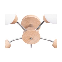 Parma Wood Ceiling Lamp 5xE27 Max.60W Oiled Oak/Chrome Metal/White Glass 8320574