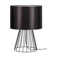 Lampa stołowa Swan 1xE27 maks. 40W Czarny metal/czarny kabel PCV/czarny klosz z tkaniny 89249104