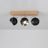 Ball Wood Ceiling Lamp Incl. 3xLED GU10 5W Oiled Oak/Black 5133374