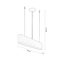 Illumina Pendant Lamp Incl. 1xLED Integrated 1350lm 3000K 21W Black Metal/Transparent PVC Cable/Black Fabric Shade 1930104