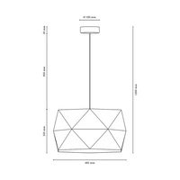 Finja Pendant Lamp 1xE27 Max.60W Chrome Metal/Anthracite Fabric Cable/Brown Fabric Shade 1843128