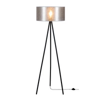 Nevoa Floor Lamp 1xE27 Max.40W Black Metal/Black PVC Cable/Silver Fabric Shade 151930104