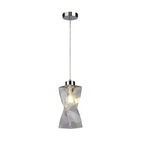 Twist Pendant Lamp 1xE27 Max.25W Metal Chrome/Transparent PVC Cable/Transparent Glass 13620128