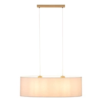 Dove Pendant Lamp 2xE27 Max.40W Oiled Oak/Transparent PVC Cable/Gray Fabric Shade 17390274