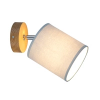 Aprillia Wall Lamp 1xE27 Max.25W Oiled Oak/Gray Fabric Shade 56745174