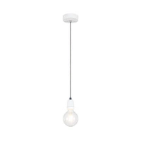 Lampa Wisząca Porcia 1xE27 Maks. 60W Biały Metal/Biała Ceramika/Antracytowy Kabel Tkaninowy 9181102