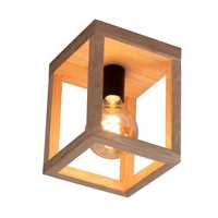 Lampa sufitowa jedno-punktowa KAGO drewno dębowe kolor dąb olejowany oprawka czarna, 9154174 9154174