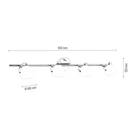 Lampa listwa 4 pkt białe kule 93cm 2760428