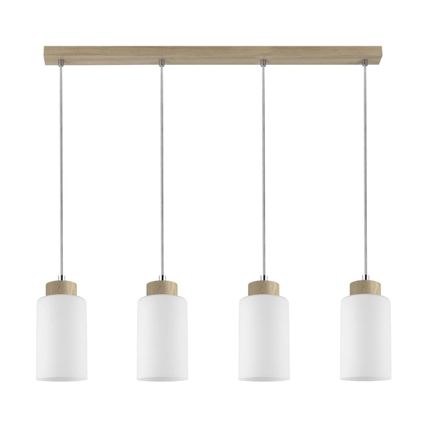Bosco Pendant Lamp 4xE27 Max.60W Oiled Oak/Transparent/White 1720474