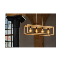 Lampa Wisząca Kago 4xE27 Max.60W Dąb Olejowany/Czarny Metal/Przezroczysty Kabel PCV 61590474