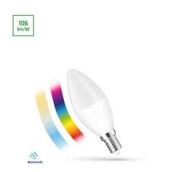 Żarówka LED ŚWIECOWA sterowana Bluetooth RGBW + CCT barwa 2700 - 6000K 4,9W E14 SMART Simply multikolor