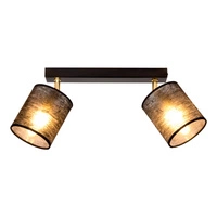 Lampa Sufitowa Nevoa 2xE27 Max.25W Czarny Metal/Złoty Metal/Czarny Klosz Tkaniny 56392204