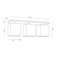 Rivoli Ceiling Lamp 3xE27 Max.25W Chrome/White 8582328_SL