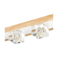 Lampa sufitowa Berko w zestawie 4xG4 2,5W Dąb olejowany/Biały metal/Biało-przezroczyste szkło 4047405900000