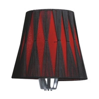 Lampa ścienna Borgia 1xE14 Max.40W Chromowany metal/Czarno-czerwony klosz z tkaniny 5077106