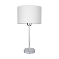 Lampa stołowa Leila 1xE27 maks. 60W chromowany metal/przezroczysty kabel PVC/wielokolorowy papier + klosz z PCV z wzorem w kropki 7654028