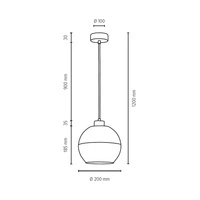 Linea Pendant Lamp 1xE27 Max.60W Oiled/Transparent/Frosted Oak 1860174