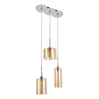 Eurybia Pendant Lamp Incl. 3xG9 Max.28W Chrome Metal/Champagne Glass/Transparent PVC Cable 1360328