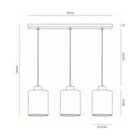 Zefir Lampa Wisząca 3xE27 Max.60W Dąb Olejowany/Transparentny PVC/Biały 111860374