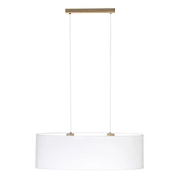 Lampa Wisząca Dove 2xE27 Max.40W Dąb Olejowany/Przezroczysty Kabel PCV/Abażur z szarej tkaniny 17390274