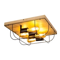 Lampa ścienna/sufitowa Netuno 4xE27 Max.15W LED Dąb Olejowany/Czarny Metal 92044474