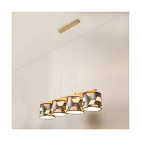 Espacio Lampa Wisząca 4xE27 Max.25W Dąb Olejowany/Transparentny PVC/Multikolor 524810404