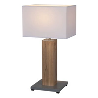 Milano Table Lamp 1xE27 Max.40W Gray/Oak veneer/Transparent PVC/White 860219187