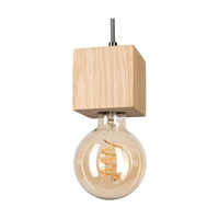 Kwadratowa Lampa Wisząca Trongo 3xE27 Max.60W Dąb Olejowany/Antracyt Tkanina Kabel 7161374L