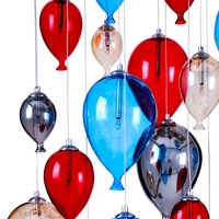 Balloon Pendant Lamp Incl. 18xG4 Max.20W Chrome Metal/Multicolor Glass 1791815