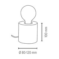 Lampa stołowa Trabo 1xE27 Max.25W Sosna Naturalna/Czarny Kabel PCV 76911150