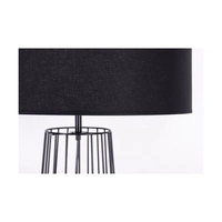 Lampa podłogowa Swan 1xE27 maks. 60W Czarny metal/czarny kabel PCV/czarny klosz z tkaniny 79249104