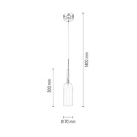 Lampa wisząca w kształcie butelki 1xLED zintegrowany 285lm 3000K 3W chromowany metal/przezroczysty kabel PVC/przezroczyste szkło 1185128