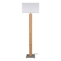 Flame Lampa Podłogowa 1xE27 Max.60W, 1xLED 12V Zintegrowane 16W Szary/Okleina Dąb/Transparentny PVC/Biały Touch Dimmer 620119187