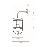 Kinkiet Netuno 1xE27 Max.25W Barwiona Sosna Szary/Czarny Metal/Srebrny Metal 9207517157