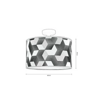 Lampa Sufitowa Espacio 1xE27 Max.60W Czarny Metal/Wielokolorowa Tapeta 56048104