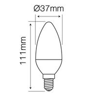 Żarówka świecowa LED E14 7W 2700K 630lm C37 | ciepła