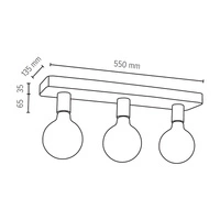 Fortan Ceiling Lamp 3xE27 Max.60W Concrete Gray/Black 8254336
