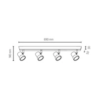 Lampa sufitowa Venla w zestawie 4xLED GU10 5W Drewno bukowe, orzechowe 2434476