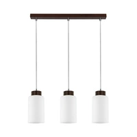 Bosco Pendant Lamp 3xE27 Max.60W Walnut/Transparent/White 1720376_SL