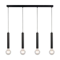Lampa wisząca w kształcie beczki 4xE27 Max.60W Czarny metal/czarny kabel PVC 16709404